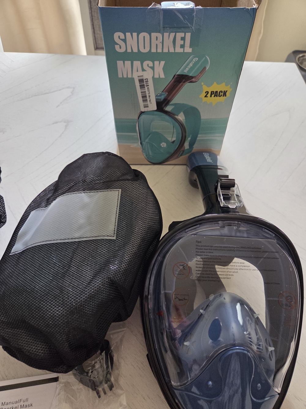Greatever Full Face Snorkel Mask, w/Latest Dry Top Breathing System